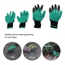 2 Pairs Plastic Claws Gardening Gloves for Digging Planting Gardening Gloves   568963552